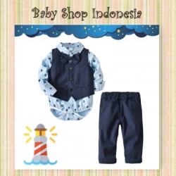 LU403 Setelan Rompi Anak Blue Ship  large